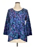 Escada 100% Cotton Blue 3/4 Sleeve Blouse Size XL - photo 1