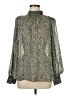 H&M 100% Polyester Animal Print Green Long Sleeve Blouse Size M - photo 1