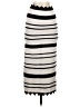 Unbranded 100% Polyester Stripes Ivory Black Casual Skirt Size S (estimated) - photo 1