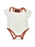 7 For All Mankind Stripes Ivory Short Sleeve Onesie Size 0-3 mo - photo 1