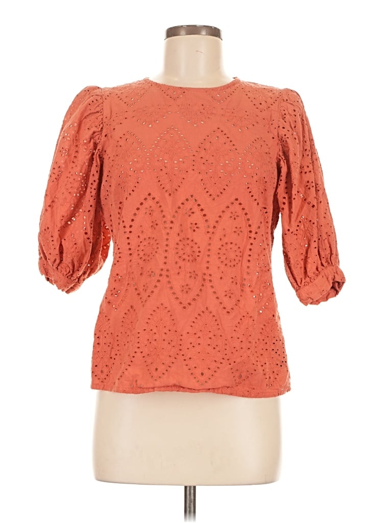 Pre-owned Asos Design 3/4 Sleeve Blouse In Orange