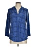 JM Collection Paisley Blue 3/4 Sleeve Blouse Size M - photo 1