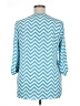 Kiara 100% Polyester Chevron-herringbone Teal 3/4 Sleeve Blouse Size L - photo 2