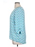 Kiara 100% Polyester Chevron-herringbone Teal 3/4 Sleeve Blouse Size L - photo 5