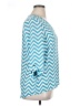 Kiara 100% Polyester Chevron-herringbone Teal 3/4 Sleeve Blouse Size L - photo 4