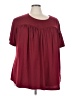 Unbranded Burgundy Short Sleeve Blouse Size 5X - photo 1