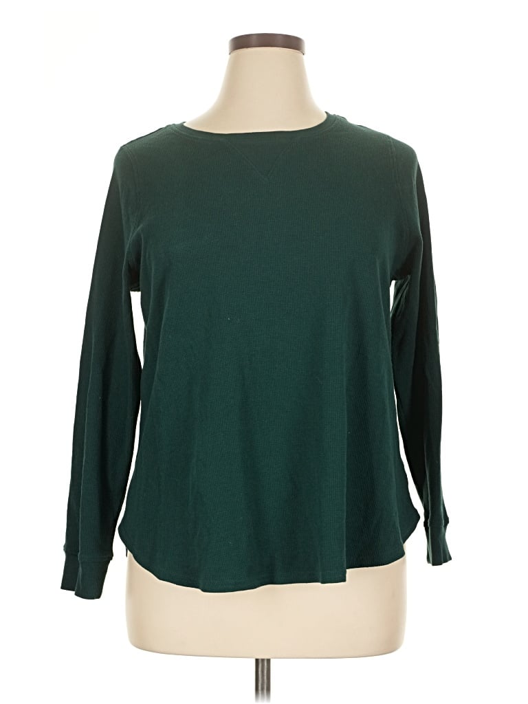 Pre-owned Lane Bryant 3/4 Sleeve T-shirt In Green