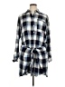 Aqua 100% Rayon Plaid Blue Long Sleeve Button-Down Shirt Size XL - photo 1