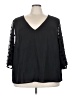 Shein 100% Polyester Black 3/4 Sleeve Blouse Size 24 - 26 - photo 1