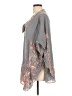 Johnny Was 100% Rayon Gray Poncho Size L - photo 5