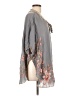 Johnny Was 100% Rayon Gray Poncho Size L - photo 4