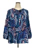 Lands' End 100% Polyester Paisley Blue 3/4 Sleeve Blouse Size 22 - photo 1