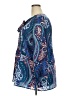 Lands' End 100% Polyester Paisley Blue 3/4 Sleeve Blouse Size 22 - photo 5