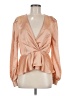 Haute Monde 100% Polyester Tan Long Sleeve Blouse Size M - photo 1