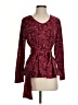Basic Editions 100% Polyester Burgundy Cardigan Size 4 - photo 1