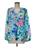 Lilly Pulitzer 100% Silk Blue Long Sleeve Silk Top Size M - photo 1