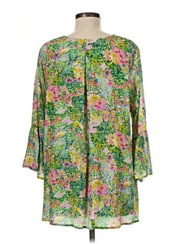 La Roque 3/4 Sleeve Silk Top (view 2)