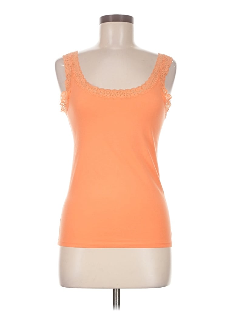 Pre-owned Ann Taylor Tank Top Orange Sweetheart Neckline Tops