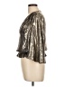 Ramy Brook Metallic Silver 3/4 Sleeve Silk Top Size L - photo 5