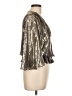 Ramy Brook Metallic Silver 3/4 Sleeve Silk Top Size L - photo 4