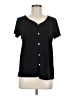 Ava James Black Short Sleeve Henley Size M - photo 1