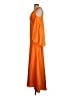 Halston 100% Polyester Orange Cocktail Dress Size 2 - photo 5