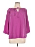 Forever 21 Plus 100% Polyester Purple 3/4 Sleeve Blouse Size Lg Plus - photo 1