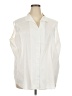 misook Ivory Sleeveless Button-Down Shirt Size 2X - photo 1