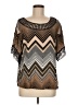 Cato 100% Rayon Brown Short Sleeve Blouse Size M - photo 1