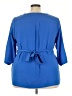 ELOQUII 100% Polyester Blue 3/4 Sleeve Blouse Size 22 - photo 2