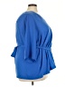 ELOQUII 100% Polyester Blue 3/4 Sleeve Blouse Size 22 - photo 4