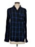Treasure & Bond 100% Rayon Plaid Blue Long Sleeve Button-Down Shirt Size S - photo 1
