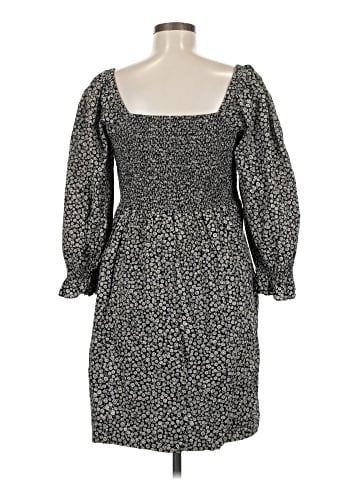 Madewell Lucie Elbow-Sleeve Smocked Mini Dress in Parisian Ditsy (view 2)