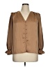 1.State 100% Polyester Tan 3/4 Sleeve Blouse Size XL - photo 1