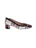 J.Crew Plaid Gray Red Heels Size 6 1/2 - photo 1