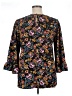 Bobeau 100% Polyester Floral Black 3/4 Sleeve Blouse Size XL - photo 2