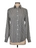 DKNY 100% Polyester Stripes Silver Long Sleeve Blouse Size XS - photo 1
