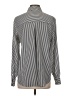 DKNY 100% Polyester Stripes Silver Long Sleeve Blouse Size XS - photo 2