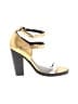 Rachel Comey Metallic Color Block Solid Gold Sandals Size 9 - photo 1