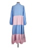 Sail to Sable 100% Polyester Color Block Blue Casual Dress Size L - photo 2