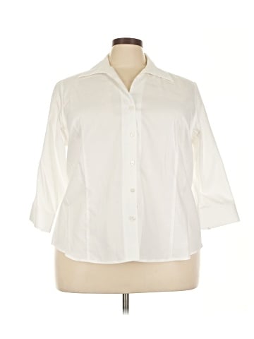 Jones New York Signature 3/4 Sleeve Button-Down Shirt (view 1)
