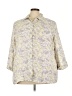 JM Collection Floral Ivory 3/4 Sleeve Button-Down Shirt Size 24 - photo 1