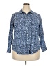 Talbots 100% Cotton Print Blue Long Sleeve Button-Down Shirt Size 18 Petite - photo 1