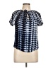 Angashion 100% Viscose Blue Short Sleeve Blouse Size L - photo 1