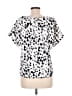 MELLODAY Silver Short Sleeve Blouse Size M - photo 2