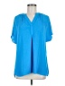 Jade 100% Polyester Blue Short Sleeve Blouse Size M - photo 1