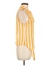 Timing Stripes Yellow Sleeveless Button-Down Shirt Size M - photo 4