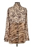 Mystree 100% Rayon Paisley Tan Long Sleeve Blouse Size S - photo 2
