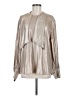 Hunter Bell Metallic Silver Long Sleeve Blouse Size M - photo 1