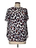 Buddy Love 100% Polyester Animal Print Blue Short Sleeve Blouse Size L - photo 1